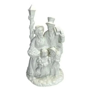 Bisque Christmas Carolers Music Box We Wish You a Merry Christmas Melody Vintage
